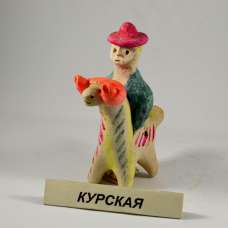 Кожлянская игрушка-свистулька "Всадник на козле" Дериглазова, 1985 г.